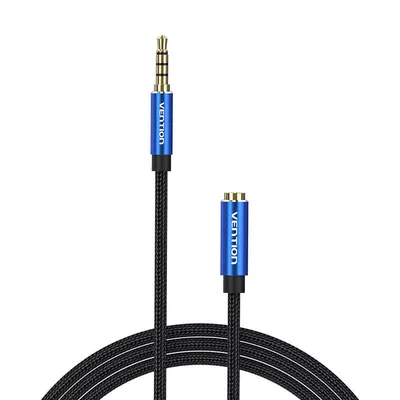 Produktbild von Kabel Audio TRRS 3,5 mm Stecker auf 3,5 mm Buchse Vention BHCLJ 5 m Blau