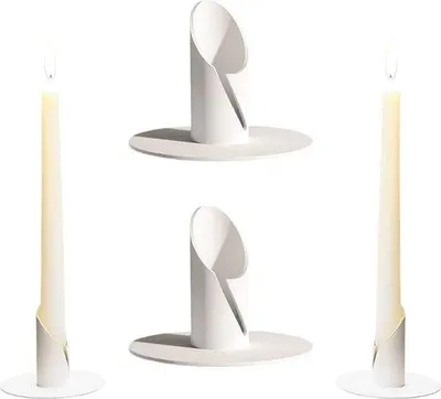 Produktbild von Wachslichter Set, 4 Stück, Wohn- und Schlafzimmer Dekoration, Weiß