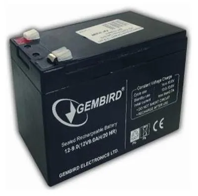 Produktbild von Gembird 12V, 9 Ah, Plombierte Bleisäure (VRLA), 12 V, 1 Stück(e), Schwarz, 9 Ah, 2,57 kg
