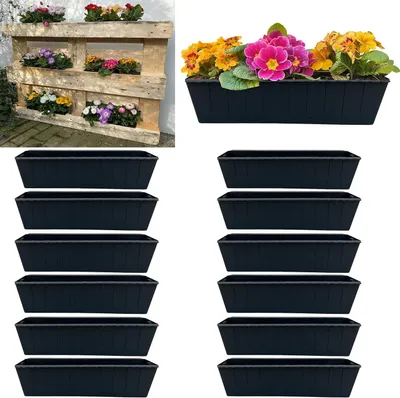 Productafbeelding van Bloembakken voor balkon en europallets - Set van 12 stuks, 37 cm