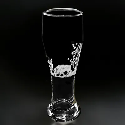 Produktbild von Weizenbierglas mit Gravur Wildschwein