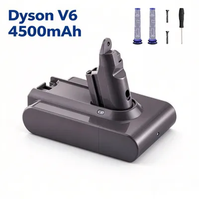 Productafbeelding van Dyson V6 accu 4500 mAh, vervangende accu voor V6 Absolute/Animal (SV03–SV09), lichtgrijs, oplaadbaar