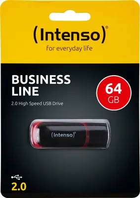 Zdjęcie produktu dla Intenso 64GB USB2.0, 64 GB, USB Typu-A, 2.0, 28 MB/s, Pokrywka, Czarny, Czerwony