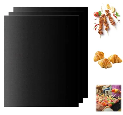 Produktbild von Grillmatten 3er Set - Wiederverwendbar für Gasgrill Holzkohle und Backofen