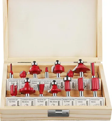 Produktbild von Fräser Set, 15 Teile, 1/4 Zoll Schaft, A, A, A
