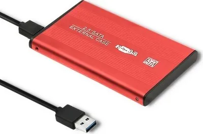Obrázok produktu pre Qoltec 51860, HDD/SSD rámček, 2.5", Serial ATA III, 5 Gbit/s, USB pripojenie, Červená