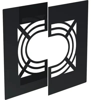 Produktbild von Jeremias DW Black Deckenblende 180mm zweiteilig Hinterlüftung 0-30 Grad doppelwandige Abgasanlage Edelstahl pulverbeschichtet
