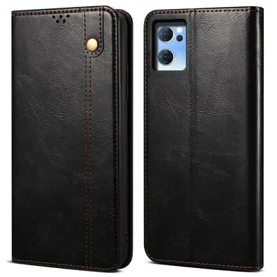 Obrázek produktu pro Pouzdro pro OPPO Reno7 5G, kožené flip pouzdro peněženka s funkcí stojánku černé