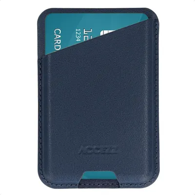 Immagine prodotto di Portacarte magnetico in pelle Accezz - Adatto a Find My - Blu notte