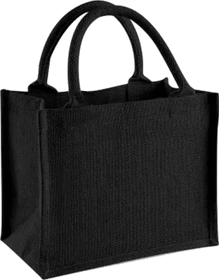 Obrázok produktu pre Westford Mill Jutová taška / Jutová mini darčeková taška, 6 litrov BC2791 (jedna veľkosť) (čierna/čierna)