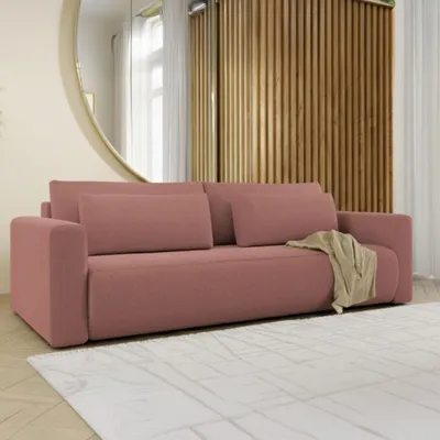 Immagine prodotto di Erbezzo - Divano Letto 2 Posti, 240x105 cm Rosa, Contenitore