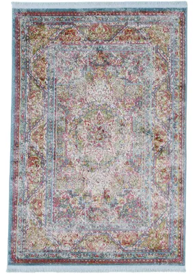 Image de carpetfine Tapis Vintage Yuri turqouise 120x170 cm | Tapis moderne pour le salon et la chambre à coucher