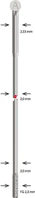 Produktbild von Alpina-Speiche, Edelstahl konifiziert, 2,34 x 288 mm