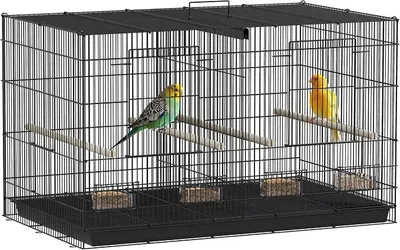 Imagen del producto de Jaula para pájaros con separador, 76 x 46 x 46 cm, color