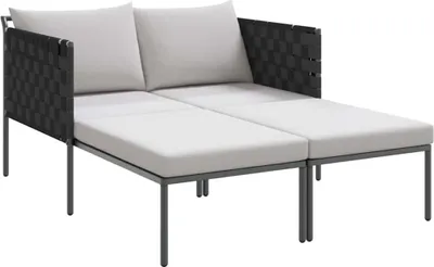 Immagine prodotto di Lettino prendisole con cuscini vidaXL per 2 persone, antracite, 153 x 115 x 69,5 cm
