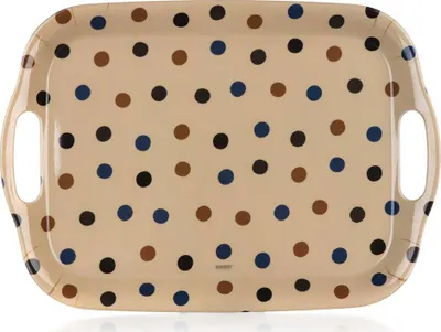 Produktbild von BANKETT Tablett mit Griffen Melamin PUNKTE 36 x 25,5 cm, Beige