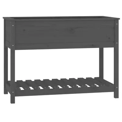 Produktbild von vidaXL Pflanzkübel mit Ablage Grau 111,5x54x81 cm Massivholz Kiefer