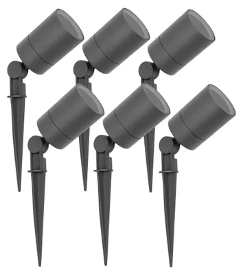 Produktbild von Ledvion 6er Set Gartenstrahler mit Erdspieß IP65 GU10 3W ohne Leuchtmittel