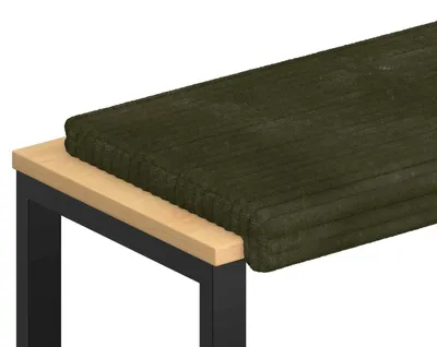 Image de vidaXL Coussin de banquette en velours vert, profondeur 35 cm
