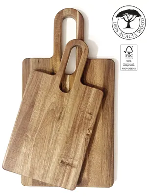 Image de Jeu de planches en bois d'acacia - 2 pièces, 30×16 et 38×20 cm