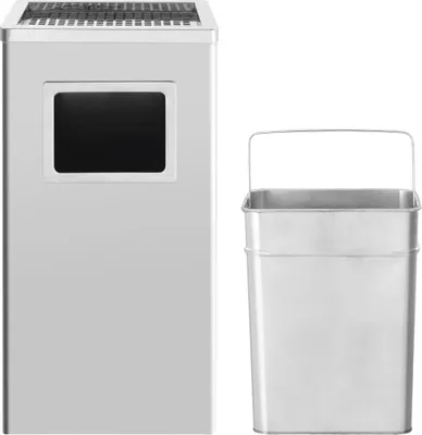 Obrázek produktu pro vidaXL Odpadkový koš s popelníkem Hotel 45 l nerezová ocel