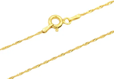 Produktbild von Singapurkette 925 Sterling Silber vergoldet 1,3mm breit 42cm lang Silberkette Gold Halskette Kette Damen