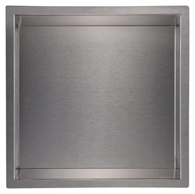 Produktbild von Einbau-Duschablage Duschregal Duschkorb - Edelstahl 304 - Gebürstet - 30 x 30 cm