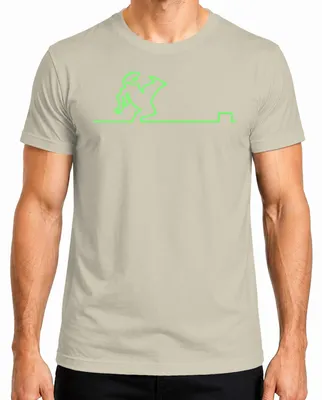 Imagen del producto de Camiseta para hombre con diseño "La Linea Balum Strichmännchen Osvaldo Kult Cartoon", color natural, talla L