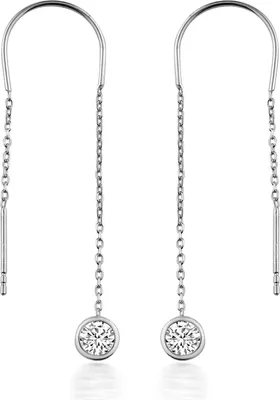 Produktbild von Dkeniz Ohrhänger 925/- Sterling Silber 8cm Weiß Zirkonia weiß 145230070