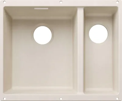 Imagen del producto de BLANCO SUBLINE 340/160-U para componentes de color. Fregadero empotrado SILGRANIT en color blanco mate, a partir de 60 cm, sin sistema de desagüe automático. Incluye 5 años de garantía