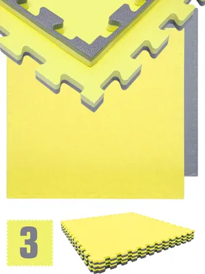 Produktbild von 2.4qm Profi Fitnessmatte 2cm - 3er Set 90x90 Bodenschutzmatte für Fitnessgeräte
