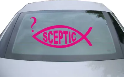 Produktbild von Indigos UG - Aufkleber Heckscheibe & Motorklappe DE2920 - pink - 600x297 mm - Sceptic Fisch - Auto Scheiben Fenster Heckklappe Tuning Racing JDM - Die cut
