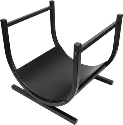 Obrázok produktu pre Brandhoutrek, držiak na drevo – regál na drevo – skladovanie dreva do krbu – robustná železná konštrukcia – 43 x 38 x 40 cm – čierna farba