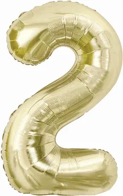 Produktbild von Folienballon, Zahl 2, Gold, Champagner, 85 cm
