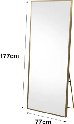 Obrázok produktu pre Celotelové zrkadlo – stojacie/nástenné zrkadlo 165 x 60 cm – nastaviteľný stojan – voľne stojace alebo na zavesenie – hliníkový rám – čierne