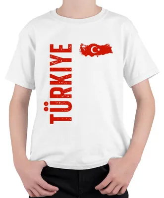 Produktbild von Türkiye Türkei Fan türkische Flagge Fußball WM 2026 EM 2028 Kinder T-Shirt, Weiß, 140