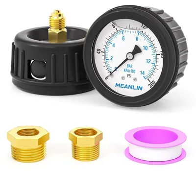 Produktbild von Flüssigkeitsgefülltes Manometer Edelstahl 0-14Bar/0-200Psi 1/4"BSP Rückseitige Montage 2.5" Zifferblatt