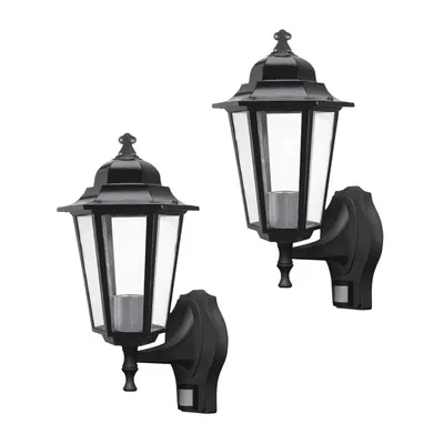 Imagen del producto de 2 apliques de pared para exteriores con sensor de movimiento, IP43, casquillo E27, máximo 60W, color , modelo Velence de Rabalux