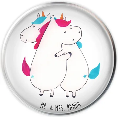 Produktbild von Mr. & Mrs. Panda stopfen waschbecken Einhörner Umarmen - Weiß - Geschenk, waschbeckenstöpsel, Liebe, BFF, Familie, Unicorn, Ablaufstopfen, Waschbecken-Stopfen, Stöpsel
