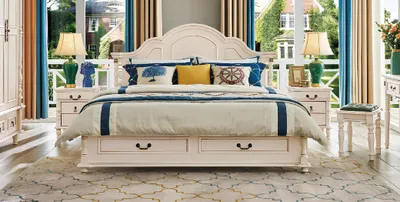Produktbild von Schlafzimmer Set Bett 2x Nachttisch Hotel Betten Schlafzimmer Holz Design 3tlg.