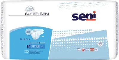 A package of Seni Super incontinence slips.