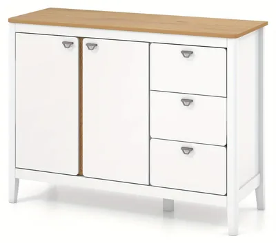 Image de Buffet – Armoire de rangement – Meuble de cuisine – Commode – Meuble en bois blanc – Système anti-basculement