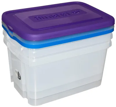 Image de Lot de 3 boites de rangement Handy 50l, l.56 x P.40 x H.28 cm