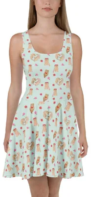 Produktbild von Mr. & Mrs. Panda Jerseykleid Otter Herz XXL - Türkis - Geschenk, Kleid, Hochzeitstag, Liebe, Damen-Sommerkleid, A-Linien-Kleid, Sommerkleid, Shirtkleid, Strandkleid