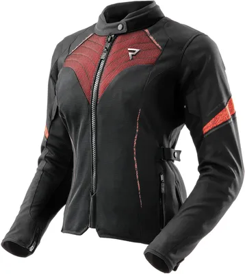 Produktbild von Rebelhorn Jax wasserdichte Damen Motorrad Textiljacke, schwarz/rot, 3XL