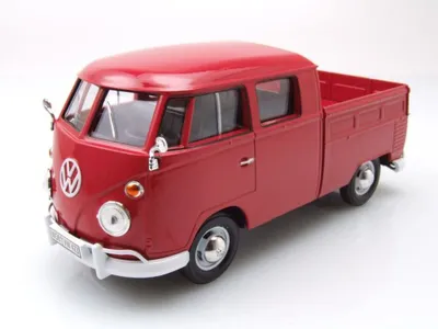 Produktbild von Motormax 79343R VW T1 Bus DoKa Pritsche rot 1:24