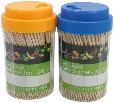 Produktbild von Zahnstocher 300er in Spenderdose 7x4cm,Farb sort.