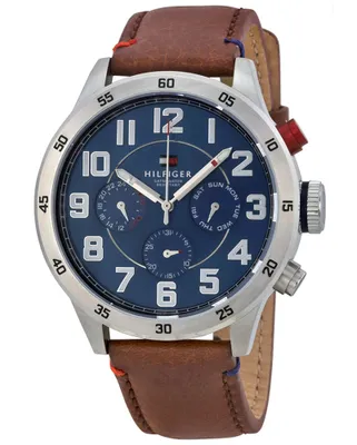 Produktbild von Tommy Hilfiger 1791066 Herren-Armbanduhr, Edelstahl-Gehäuse, Leder-Armband