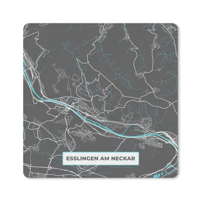 Produktbild von MuchoWow® Mauspad Mousepad Karte - Esslingen am Neckar - Blau - Stadtplan - Deutschland 30x30 cm - Mousepads - Maus Mat - Pad - Mausunterlage - Gaming