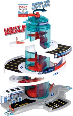 Produktbild von Theo Klein 2899 Bosch Car Service ''Helix'' Parkgarage, elektrisch